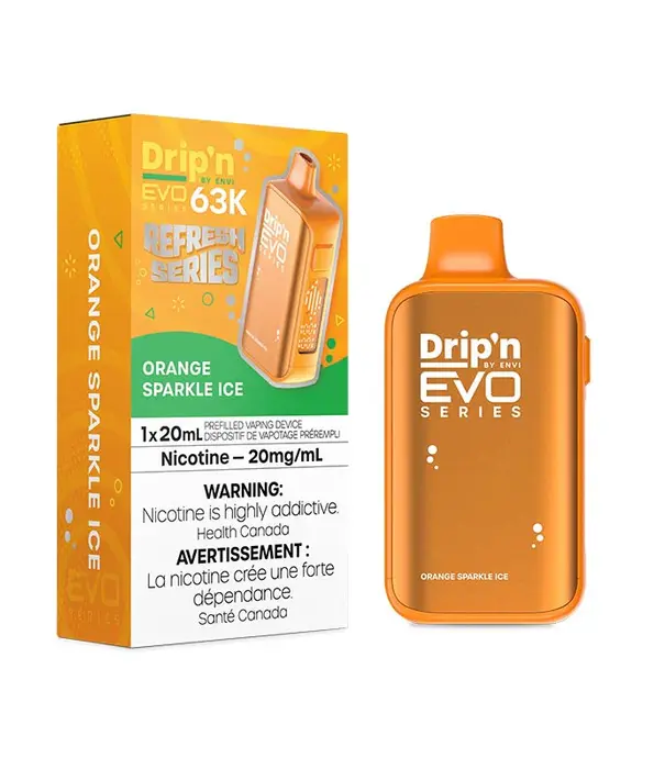 Envi Drip'n Orange Sparkle Ice Drip’N EVO by Envi 63k Rechargeable Disposable