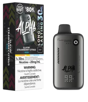 Slayin Strawberry Citrus Ice Flavour Beast Alpha 80k Rechargeable Disposable