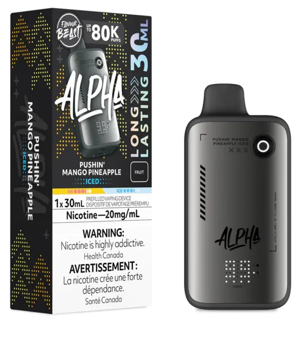 Flavour Beast Pushin Mango Pineapple Ice Flavour Beast Alpha 80k Rechargeable Disposable