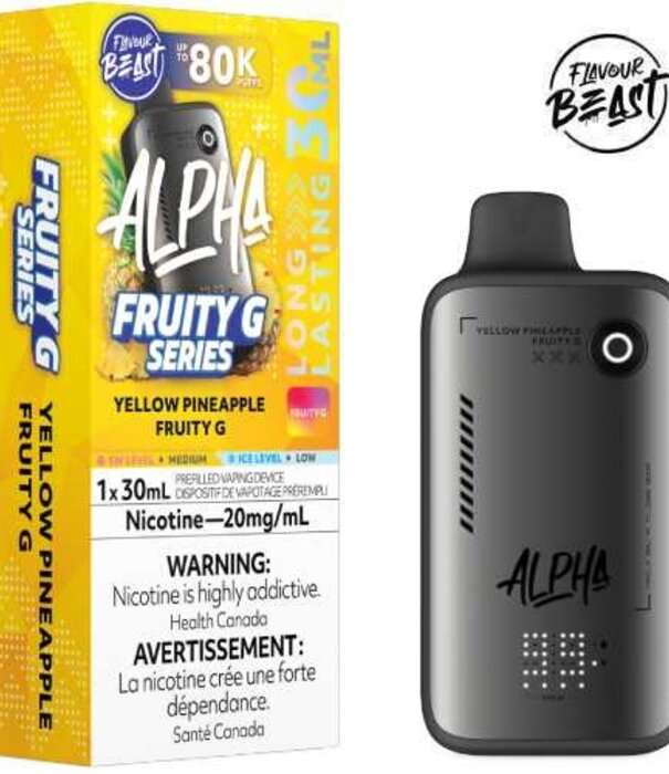 Flavour Beast Yellow Pineapple Fruity G Flavour Beast Alpha 80k Rechargeable Disposable