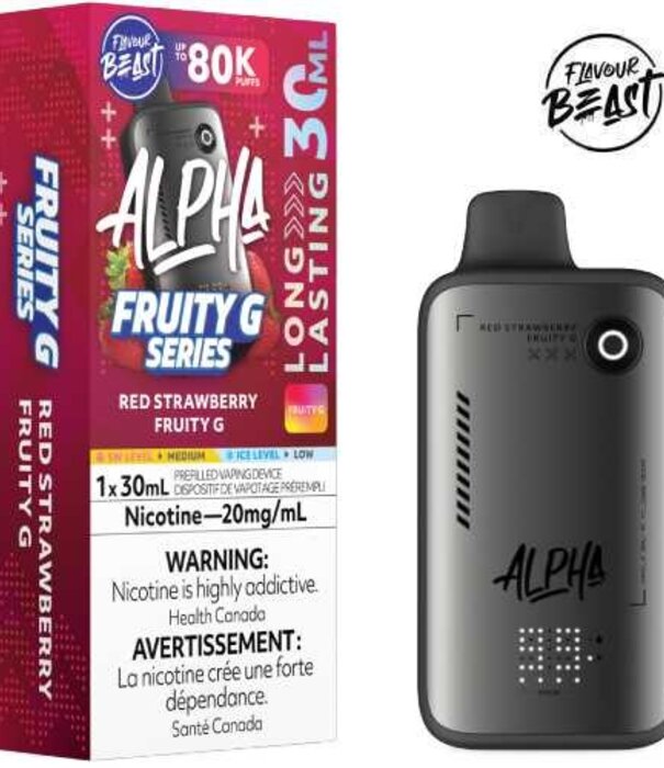 Flavour Beast Red Strawberry Fruity G Flavour Beast Alpha 80k Rechargeable Disposable