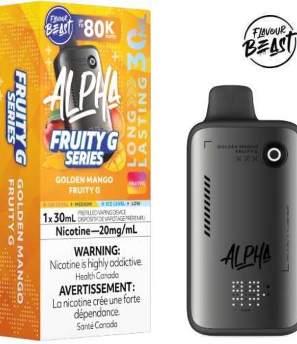 Flavour Beast Golden Mango Fruity G Flavour Beast Alpha 80k Rechargeable Disposable