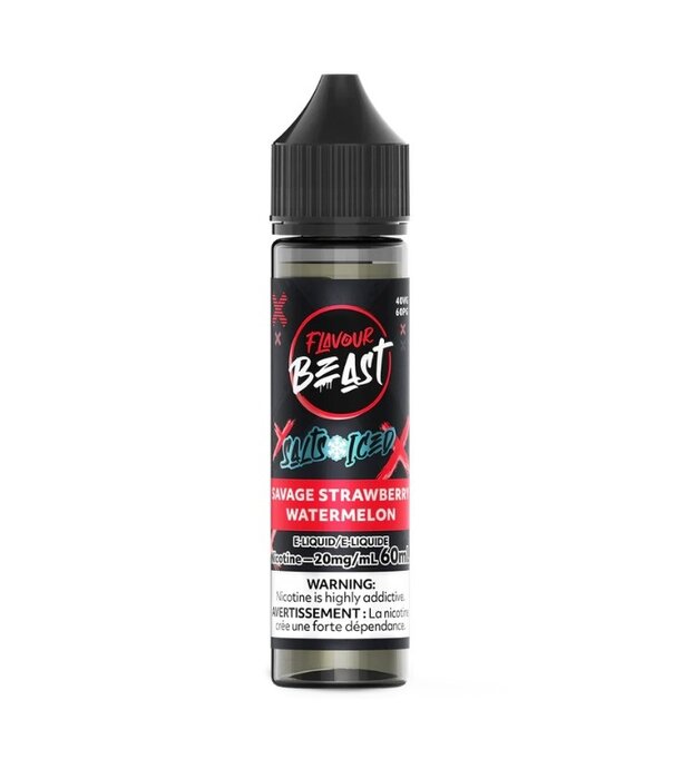 Flavour Beast Savage Strawberry Watermelon Ice 20mg Flavour Beast 60ml Nic Salt E-liquid