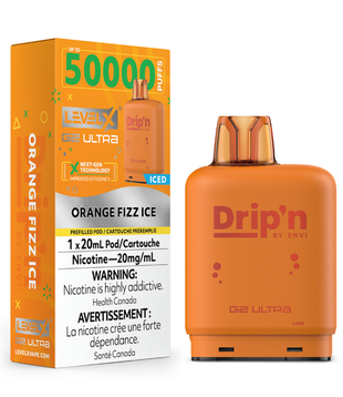 Orange Sparkle Ice Drip’N Level X G2 Ultra 50k Disposable Vape Pod