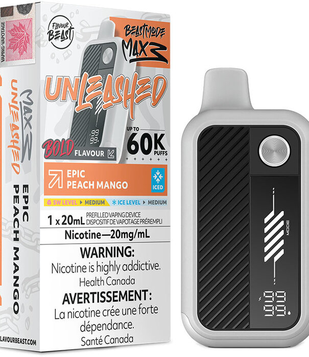 Flavour Beast Epic Peach Mango Ice Flavour Beast Unleashed Beast Mode Max 3 60k Rechargeable Disposable