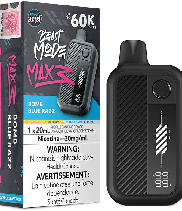 Flavour Beast Bomb Blue Razz Flavour Beast Beast Mode Max 3 60k Rechargeable Disposable