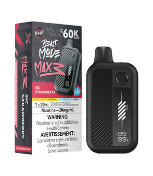 Sic Strawberry Ice Flavour Beast Beast Mode Max 3 60k Rechargeable Disposable