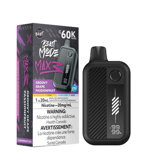 Flavour Beast Groovy Grape Passionfruit Ice Flavour Beast Beast Mode Max 3 60k Rechargeable Disposable