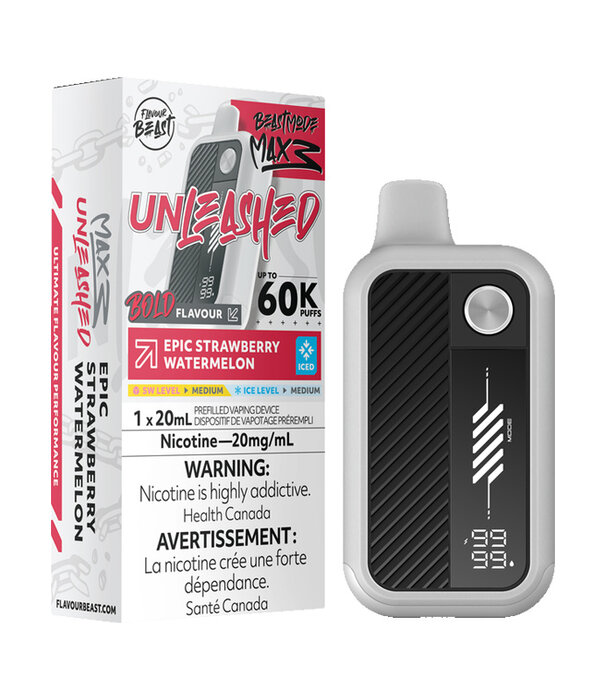 Flavour Beast Epic Strawberry Watermelon Ice Flavour Beast Beast Mode Max 3 60k Rechargeable Disposable