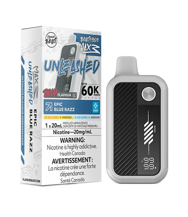 Flavour Beast Epic Blue Razz Ice Flavour Beast Beast Mode Max 3 60k Rechargeable Disposable