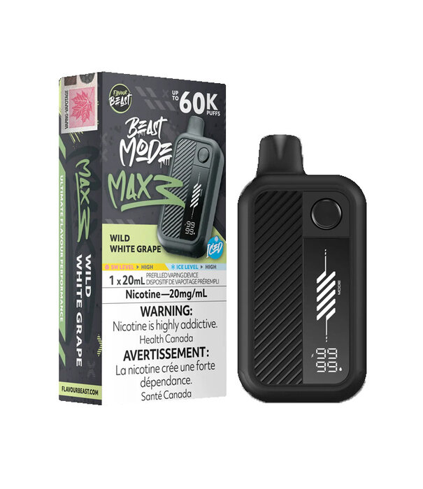 Flavour Beast Wild White Grape Ice Flavour Beast Beast Mode Max 3 60k Rechargeable Disposable