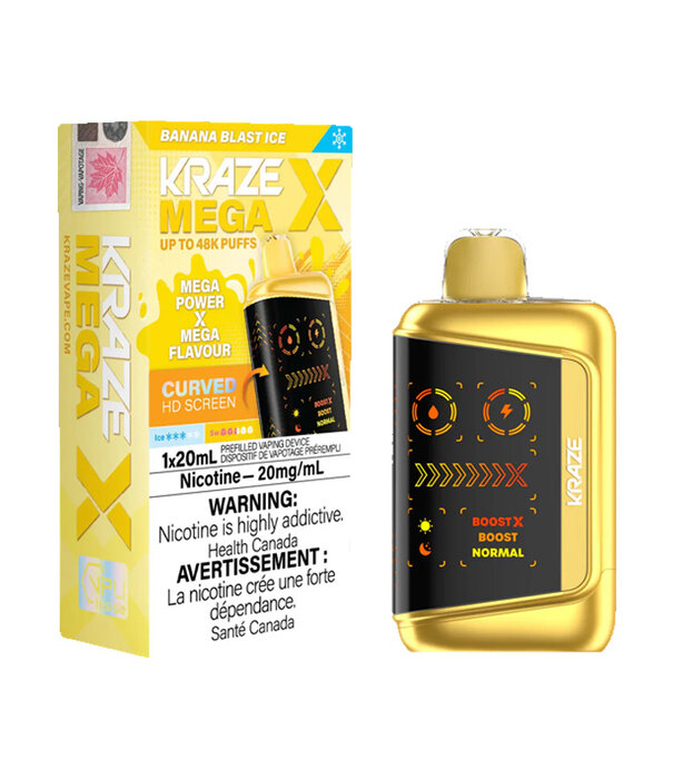 Kraze Banana Blast Ice Kraze Mega X 48k Rechargeable Disposable