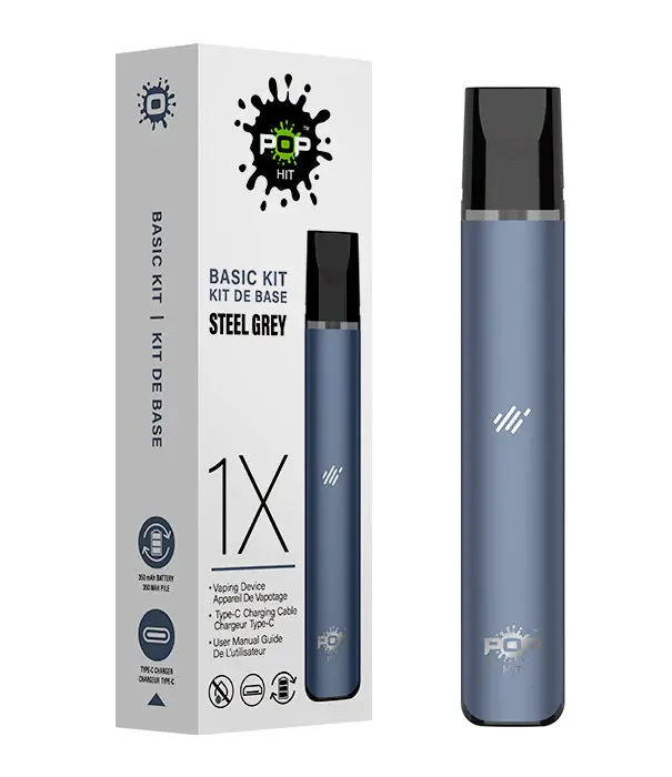 Pop Vapor Steel Grey Pop Hit Device