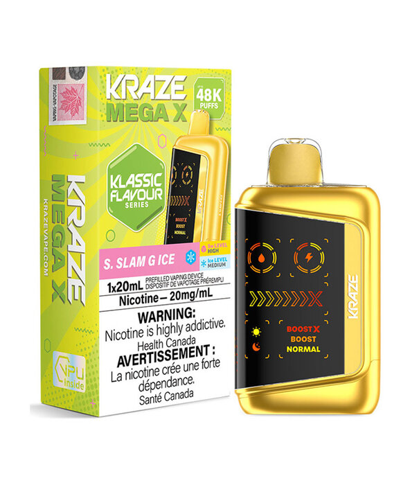 Kraze S Slam G Ice Kraze Mega X 48k Rechargeable Disposable