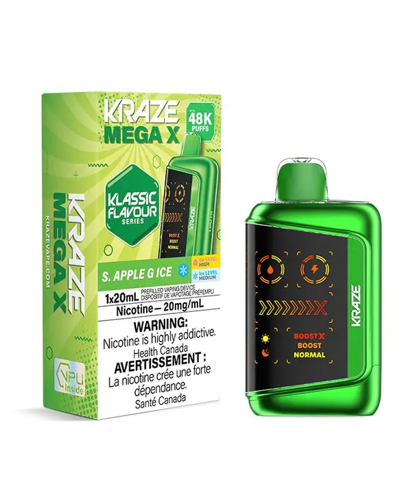 Kraze S Apple G Ice Kraze Mega X 48k Rechargeable Disposable