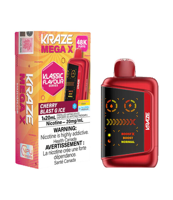 Kraze Cherry Blast G Ice Kraze Mega X 48k Rechargeable Disposable