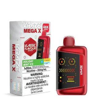 Holiday Mint Ice Kraze Mega X 48k Rechargeable Disposable