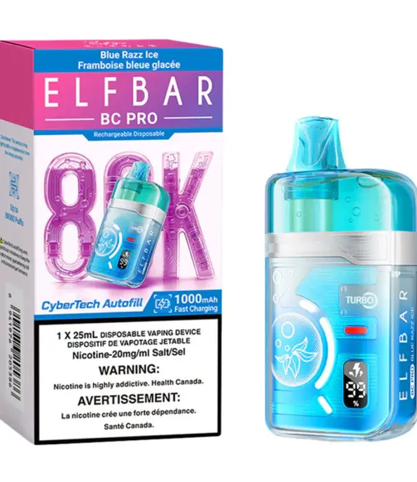 Elf Bar Blue Razz Ice Elfbar BC Pro 80k Rechargeable Disposable