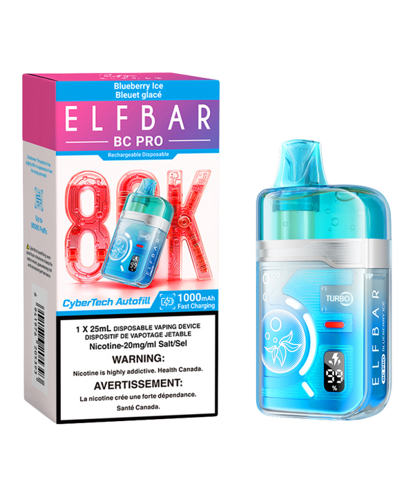 Elf Bar Blueberry Ice Elfbar BC Pro 80k Rechargeable Disposable