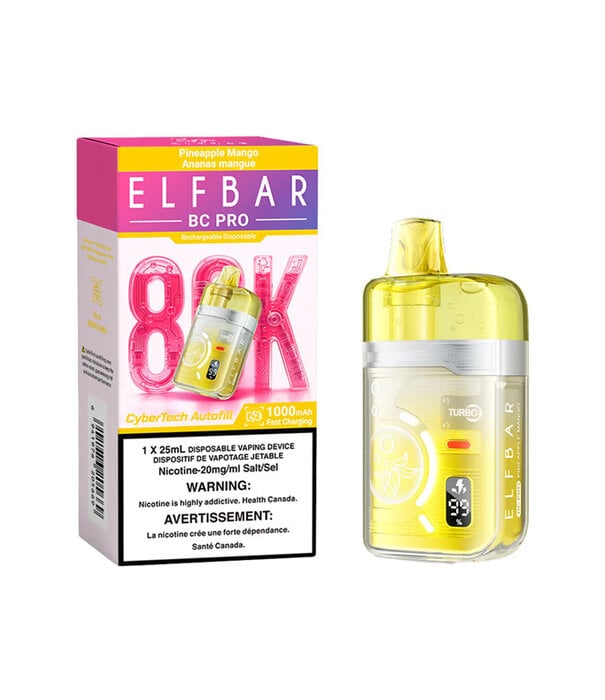 Elf Bar Pineapple Mango Elfbar BC Pro 80k Rechargeable Disposable