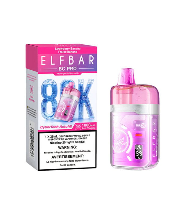 Elf Bar Strawberry Banana Elfbar BC Pro 80k Rechargeable Disposable