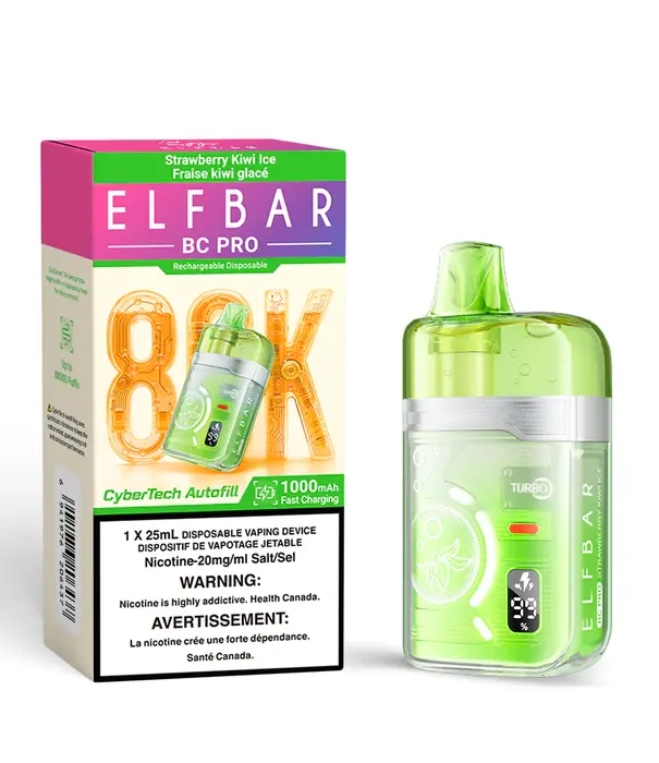 Elf Bar Strawberry Kiwi Ice Elfbar BC Pro 80k Rechargeable Disposable