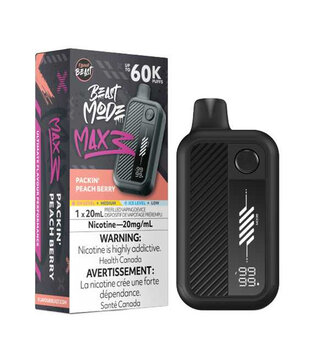 Packin Peach Berry Flavour Beast Beast Mode Max 3 60k Rechargeable Disposable