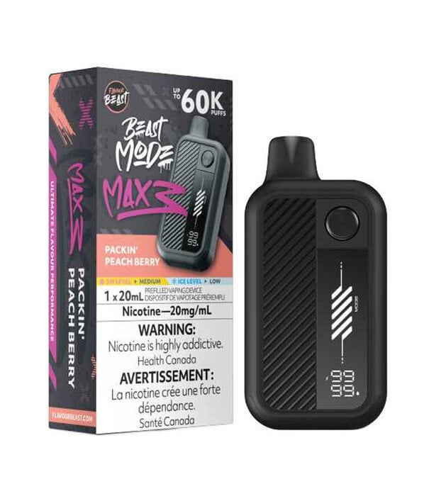 Flavour Beast Packin Peach Berry Flavour Beast Beast Mode Max 3 60k Rechargeable Disposable