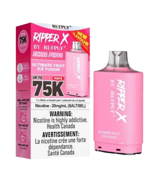 Ripper X by RUFPUF Ultimate Fruit Ice Fusion Ripper X by RUFPUF 75k Disposable Vape Pod