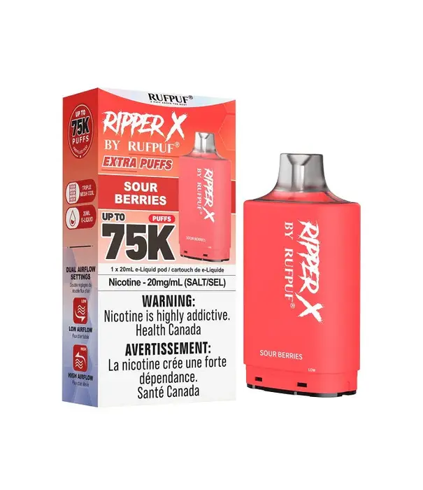 Ripper X by RUFPUF Sour Berries Ripper X by RUFPUF 75k Disposable Vape Pod