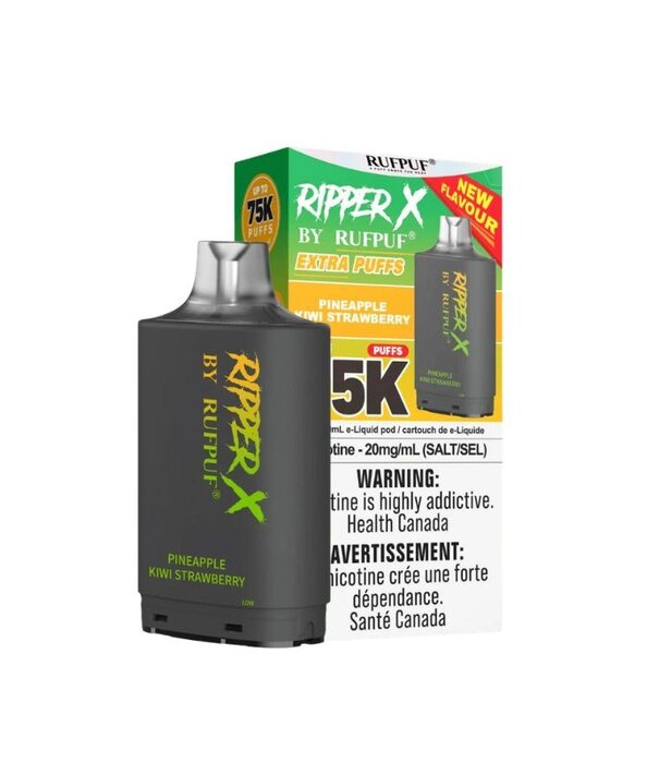 Ripper X by RUFPUF Pineapple Kiwi Strawberry Ripper X by RUFPUF 75k Disposable Vape Pod