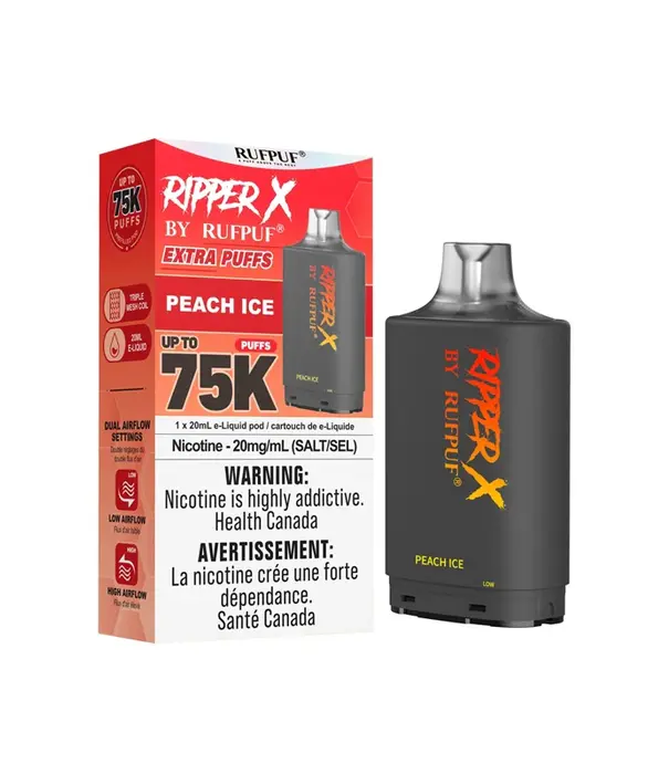 Ripper X by RUFPUF Peach Ice Ripper X by RUFPUF 75k Disposable Vape Pod