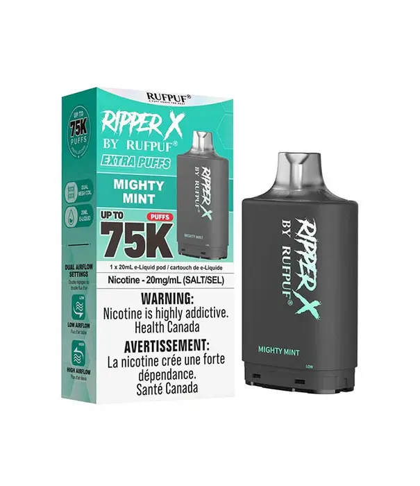 Ripper X by RUFPUF Mighty Mint Ripper X by RUFPUF 75k Disposable Vape Pod
