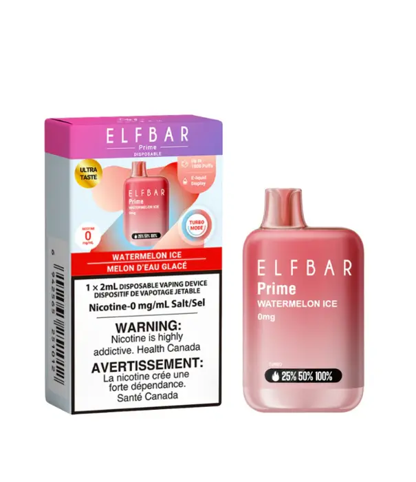 Elf Bar Watermelon Ice Zero Nic Elfbar 1800 Disposable