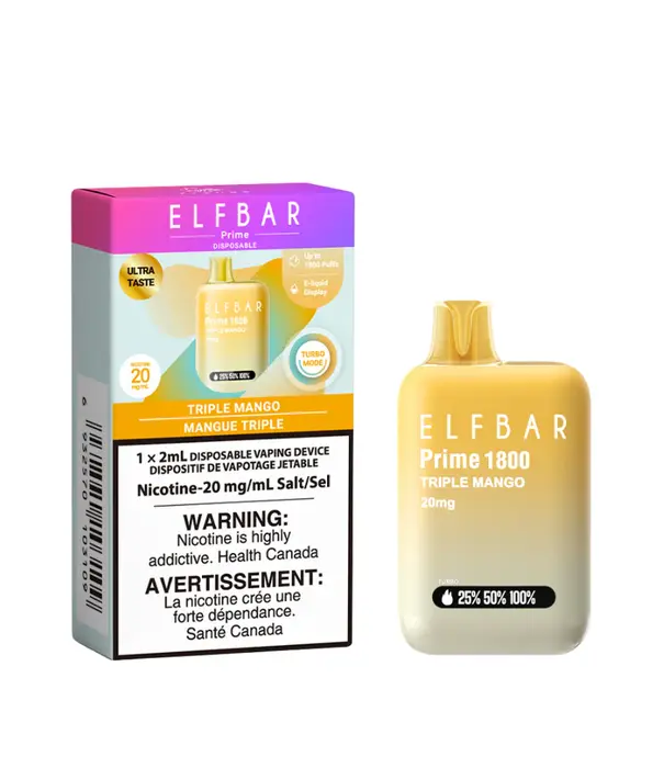 Elf Bar Triple Mango Zero Nic Elfbar 1800 Disposable
