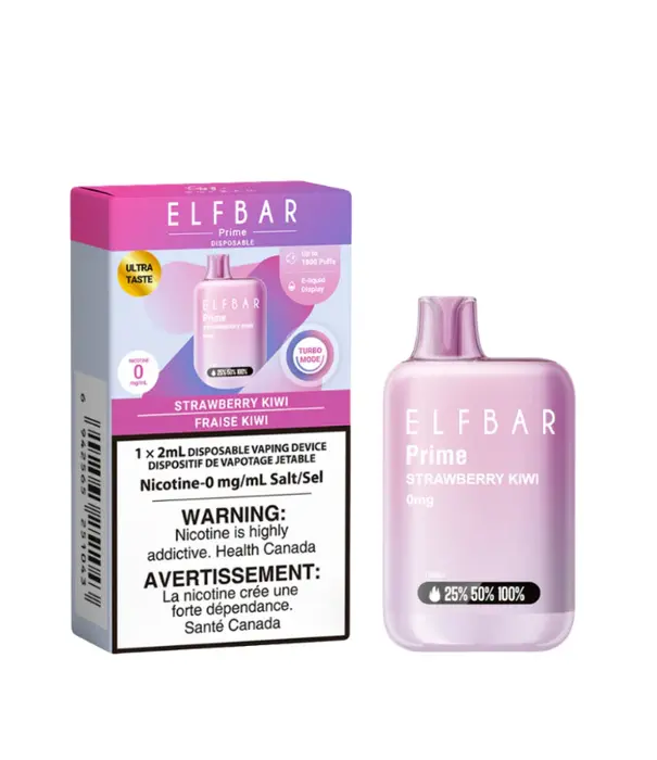 Elf Bar Strawberry Kiwi Zero Nic Elfbar 1800 Disposable