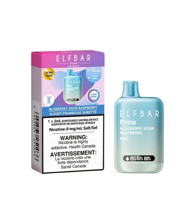 Elf Bar Blueberry Sour Raspberry Zero Nic Elfbar 1800 Disposable