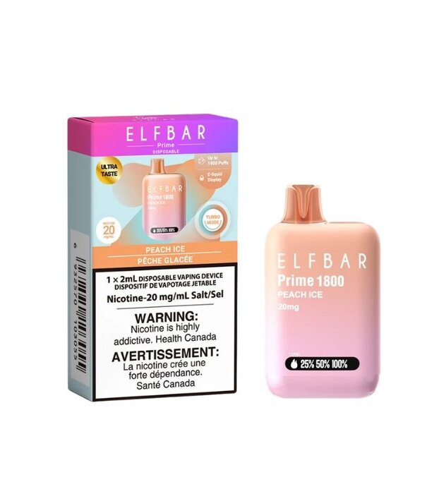 Elf Bar Peach Ice Zero Nic Elfbar 1800 Disposable