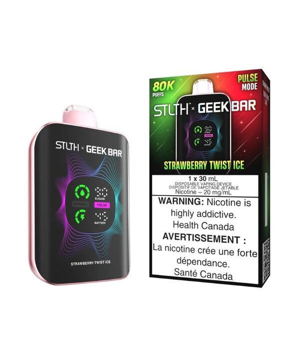 STLTH Strawberry Twist Ice STLTH X Geekbar 80k Rechargeable Disposable