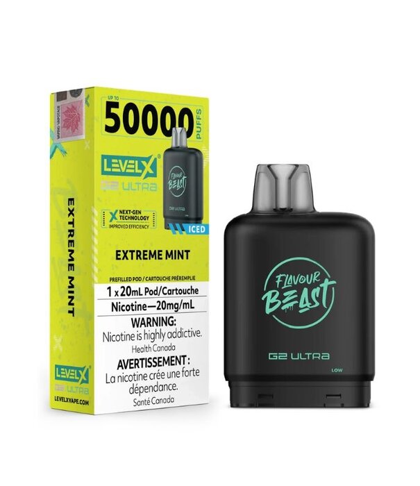 level X Extreme Mint Ice 10mg Flavour Beast Level X G2 Ultra 50k Disposable Vape Pod