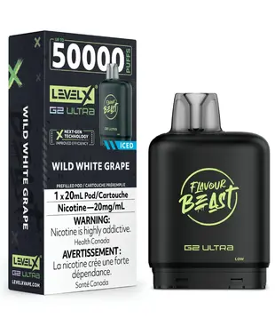 Wild White Grape Ice 10mg Fkavour Beast Level X G2 Ultra 50k Disposable Vape Pod