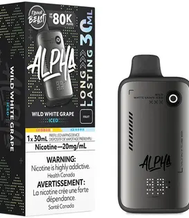 Wild White Grape Ice Zero Nic Flavour Beast Alpha 80k Rechargeable Disposable