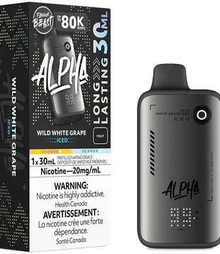 Wild White Grape Ice Zero Nic Flavour Beast Alpha 80k Rechargeable Disposable