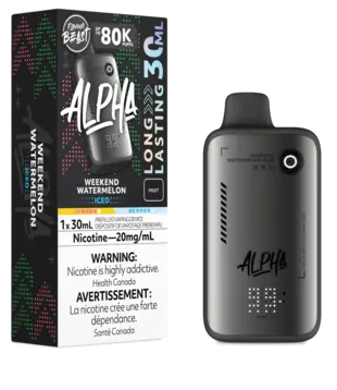 Weekend Watermelon Ice Zero Nic Flavour Beast Alpha 80k Rechargeable Disposable