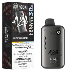 Jumpin Juicy Peach Ice Zero Nic Flavour Beast Alpha 80k Rechargeable Disposable