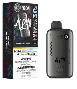 Bomb Blue Razz Zero Nic Flavour Beast Alpha 80k Rechargeable Disposable