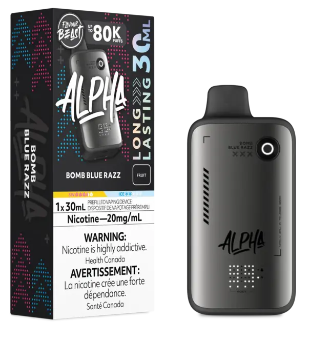 Flavour Beast Bomb Blue Razz Zero Nic Flavour Beast Alpha 80k Rechargeable Disposable
