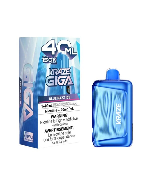 Kraze Blue Razz Ice Kraze Giga 150k Rechargeable Disposable