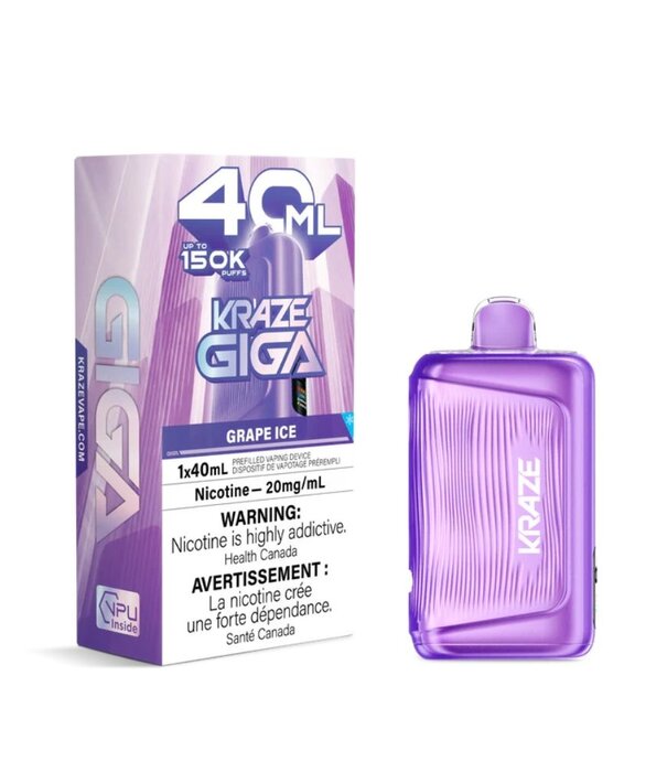Kraze Grape Ice Kraze Giga 150k Rechargeable Disposable