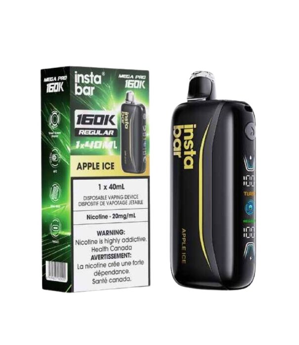 Instabar Apple Ice Insta Bar Mega Pro 160k Rechargeable Dispoosable